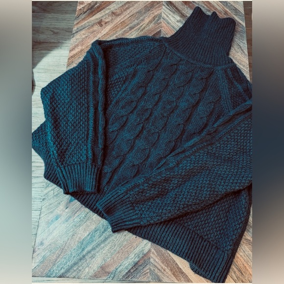 Gap Charcoal Grey Chunky Cable Knit Sweater Size PL - Picture 1 of 2